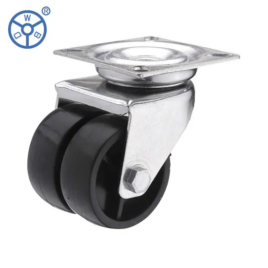 Light Duty Office Chair Desk Caster Wheel PP Material Industrial Caster Twin Double Wheel Brake Swivel