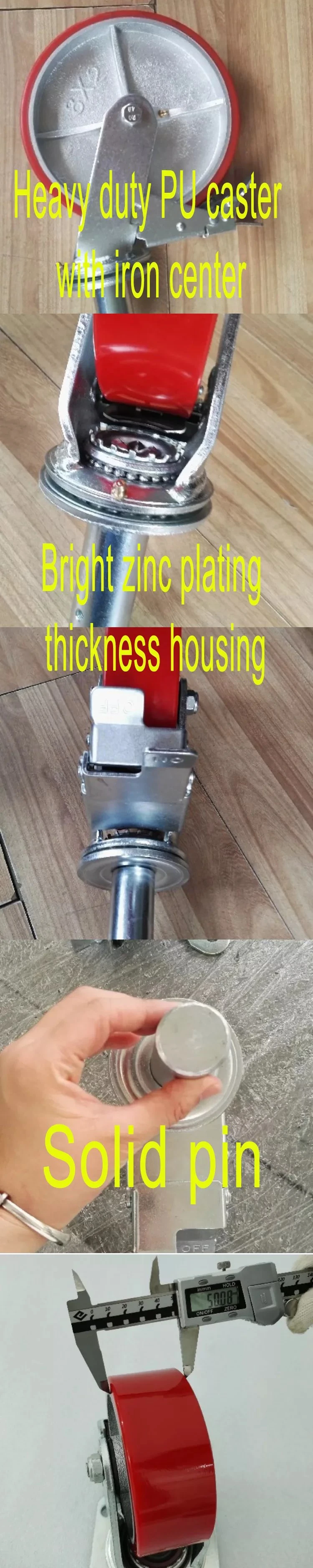 6 Inch Heavy Duty Special Use Red PU Scaffolding Caster