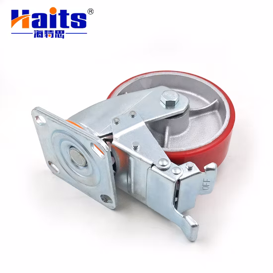 Manufacturer 3 Ton PU Iron Injection Adjustable Industrial Caster Wheels