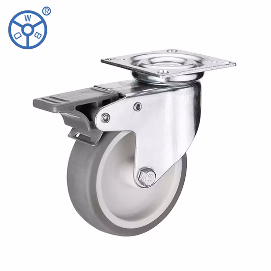 Wbd Caster Wheel Pivoting Casters TPR European Type Industrial Zinc Plated Castor for Hand Carts