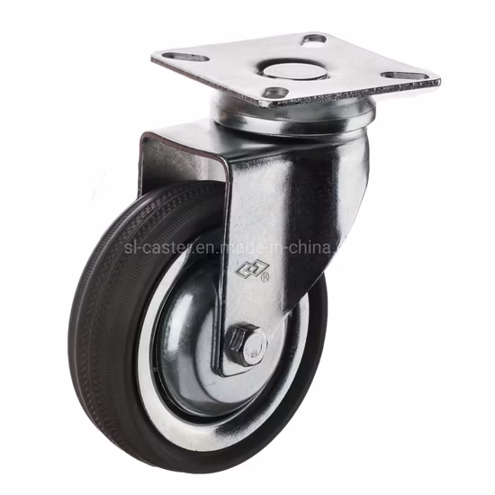 Bolt Hole Braked Grey Rubber Instrumental Caster